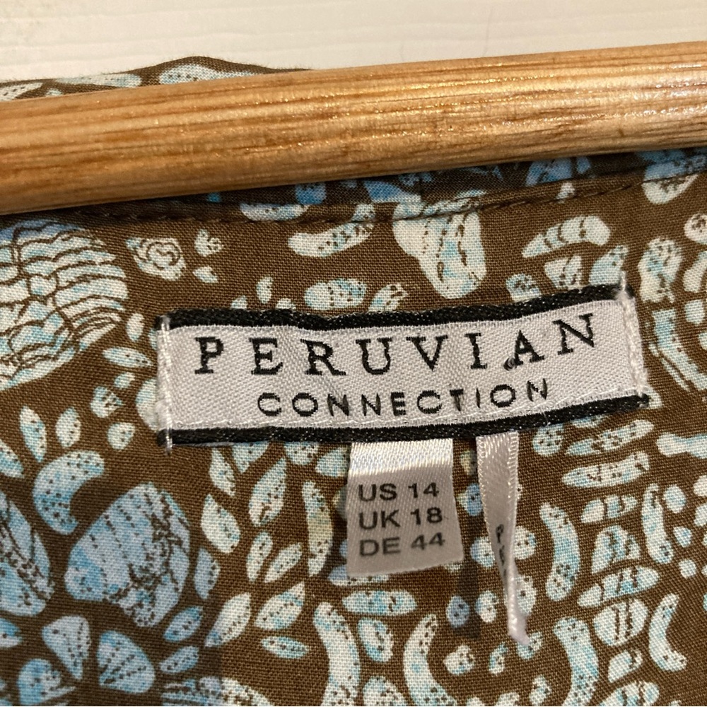 Peruvian Connection Printed Cotton Shirtdress - image 5